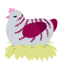 (unnamed), a mist and maroon chicken with a half-bar pattern