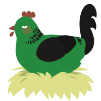 jokar stepdad, a viridian and sable chicken with a neck-band pattern