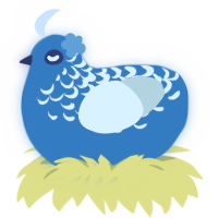A sapphire and gluppy chicken with a half-lace pattern