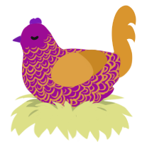 (unnamed), a plum and orange chicken with a double-lace pattern
