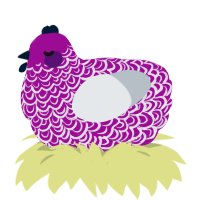 A plum and mist chicken with a double-lace pattern