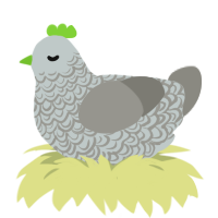 A silver and ash chicken with a double-lace pattern