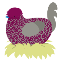 A wine and ash chicken with a double-lace pattern