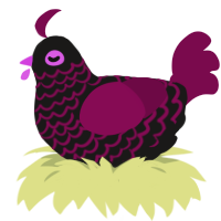 A sable and wine chicken with a lace pattern