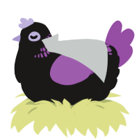 A sable and amethyst chicken with a neck-band pattern