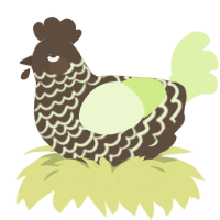 A bark and apple chicken with a lace pattern