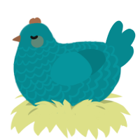 (unnamed), a teal chicken with a lace pattern