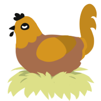 breadbox, a brown and ochre chicken with a head pattern