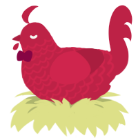 the spawns spawn, a crimson chicken with a lace pattern