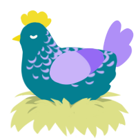 (unnamed), a sea and lilac chicken with a half-lace pattern