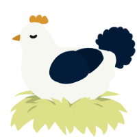A white and tumblr chicken