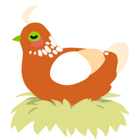 Boots, a brown and cream chicken with a neck-speckle pattern
