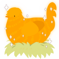 Odin, a gold chicken with a bar pattern