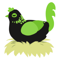 A sable and grass chicken with a neck-speckle pattern