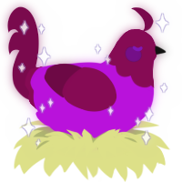 Azaria, a amethyst and wine chicken with a head pattern