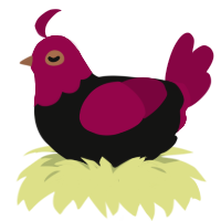 (unnamed), a black and maroon chicken with a head pattern