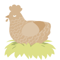 A beige chicken with a lace pattern
