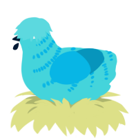 Air Force One Angel, a aqua and cerulean chicken with a half-bar pattern