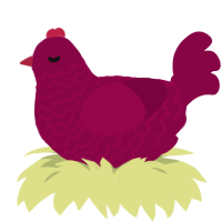 Another Cherry, a maroon chicken with a lace pattern