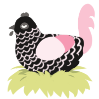 A sable and rose chicken with a lace pattern