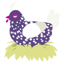 (unnamed), a overcast and white chicken with a speckle pattern