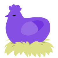 A blurple chicken