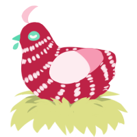 (unnamed), a crimson and rose chicken with a bar pattern