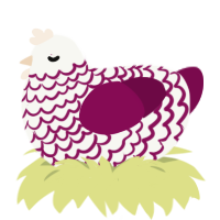 (unnamed), a white and wine chicken with a lace pattern