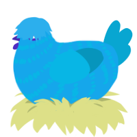 (unnamed), a sky and cerulean chicken with a bar pattern