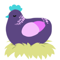 A overcast and lavender chicken with a neck-band pattern