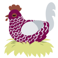 A wine and mist chicken with a lace pattern