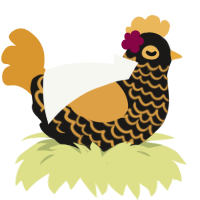 The Empress, a sable and orange chicken with a lace pattern