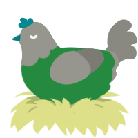 soon to be spotify, a viridian and ash chicken with a head pattern