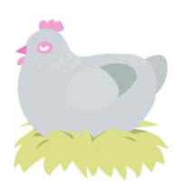 Peep, a mist and silver chicken with a neck-speckle pattern