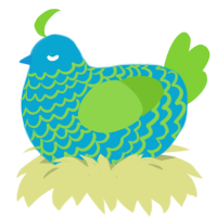 (unnamed), a cerulean and grass chicken with a lace pattern