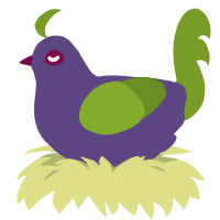 Grape, a overcast and chartreuse chicken