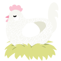 Pillage, a white chicken with a double-lace pattern