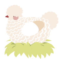 Cream Puff, a cream chicken with a lace pattern
