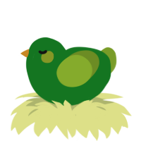 Mind boggling, a leaf and chartreuse chicken