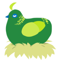 Trip, a viridian and lime chicken with a neck-band pattern