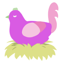 A orchid and pink chicken