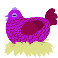 (unnamed), a amethyst and maroon chicken with a lace pattern