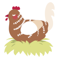 (unnamed), a brown and cream chicken with a half-bar pattern