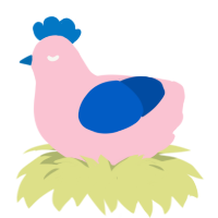 Unwanted, a rose and ultramarine chicken