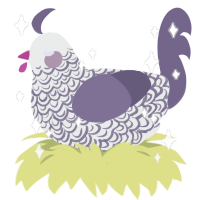Preplumina, a silver and overcast chicken with a double-lace pattern