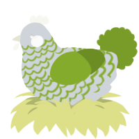 (unnamed), a mist and chartreuse chicken with a lace pattern