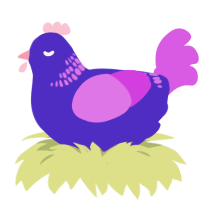 (unnamed), a indigo and orchid chicken with a neck-band pattern