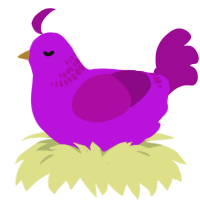 (unnamed), a amethyst and plum chicken with a neck-band pattern