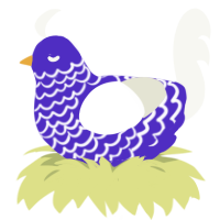 (unnamed), a indigo and white chicken with a lace pattern