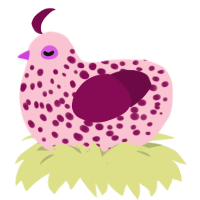 (unnamed), a rose and wine chicken with a speckle pattern